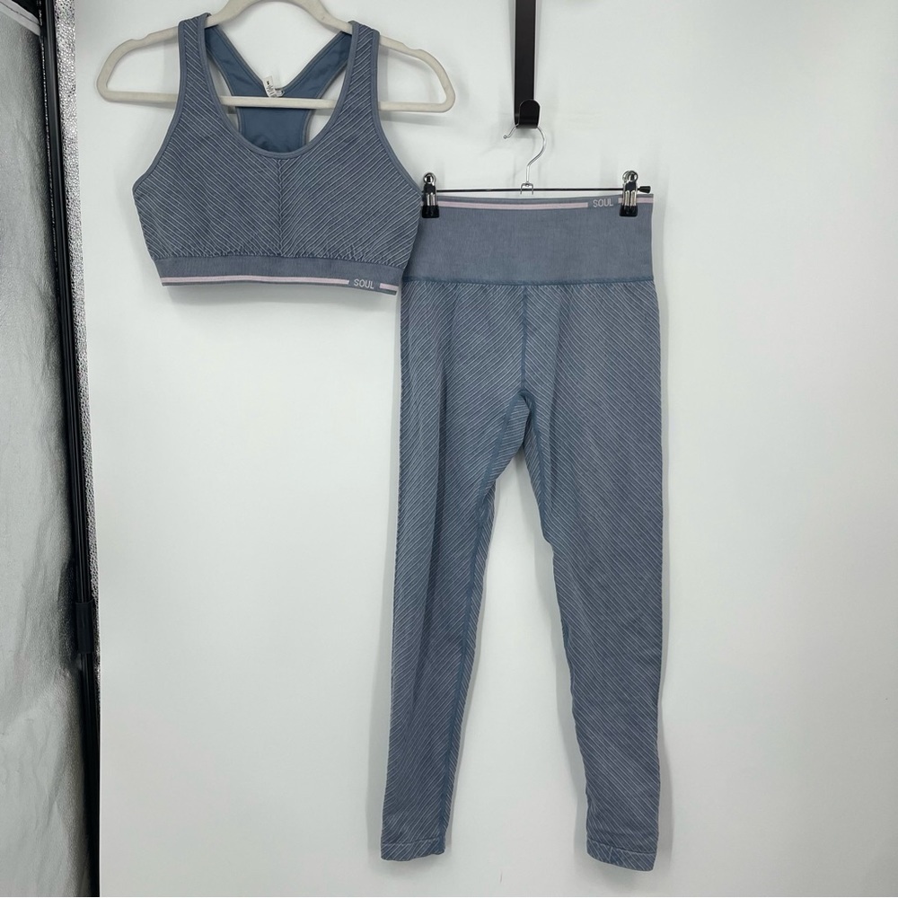 Soulcycle Women's 2-Piece set‎ Rib-Knit Sports Bra Sz M & Leggings Sz S